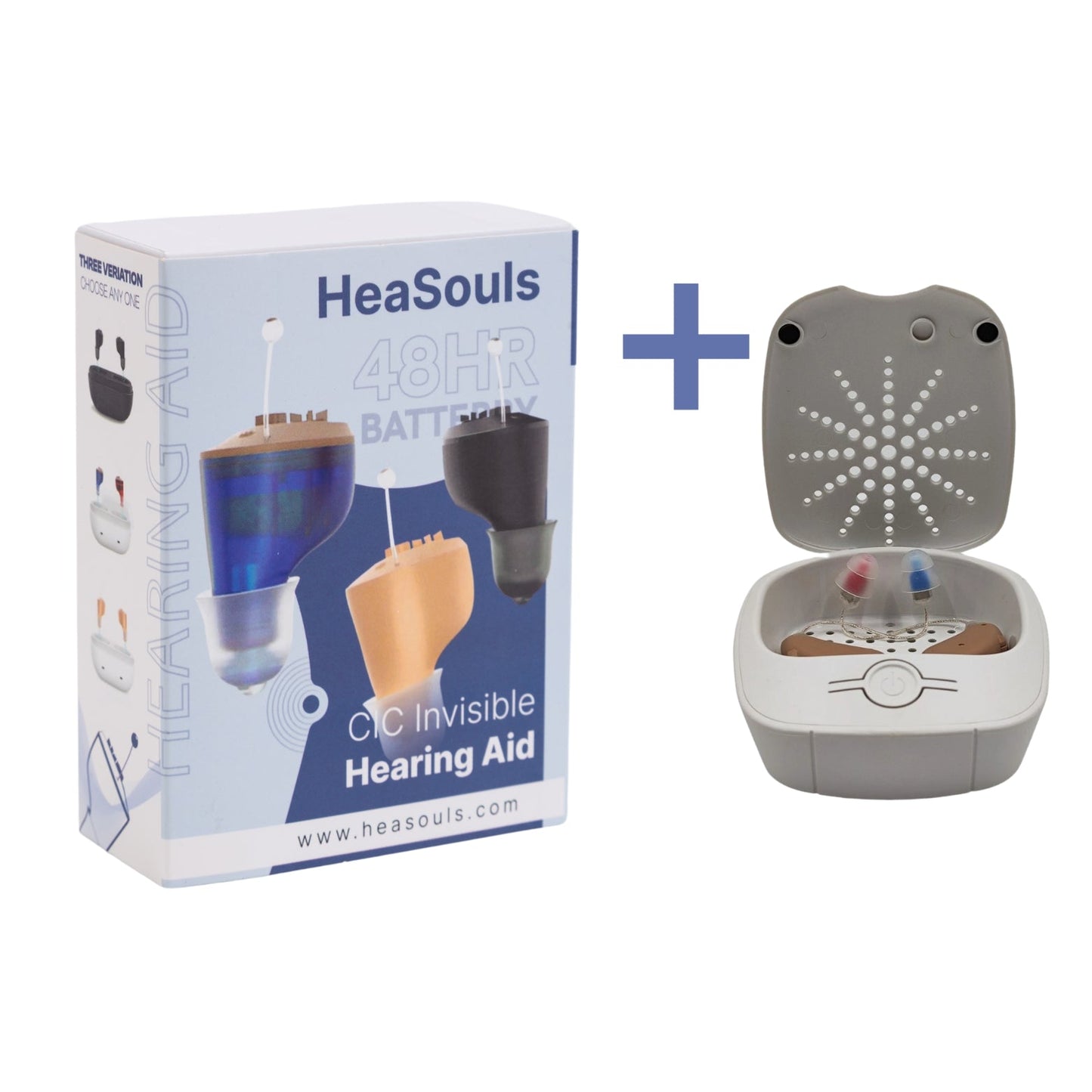 HeaSouls CIC Hearing Aids +  UV Sterilizer