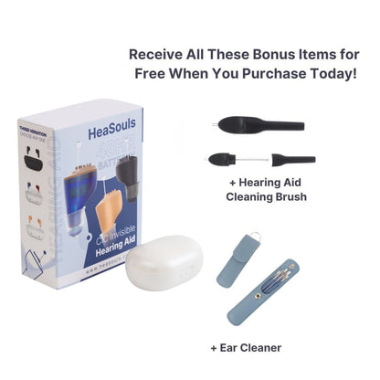 1x HeaSouls CIC Hearing Aids + LED Ear Cleaner